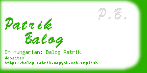 patrik balog business card